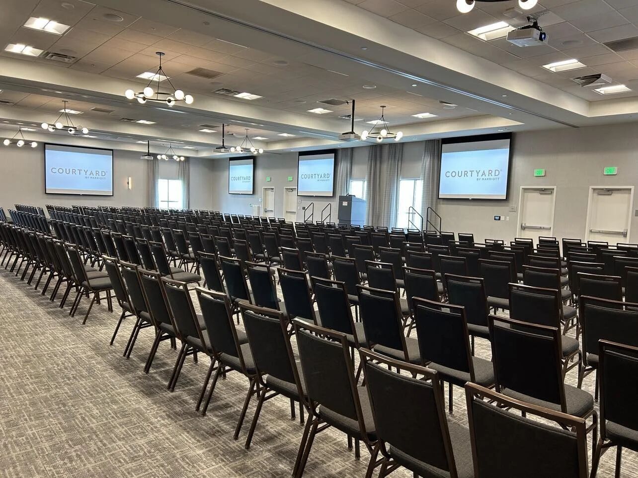 Event Center set theater style for a corporate meeting